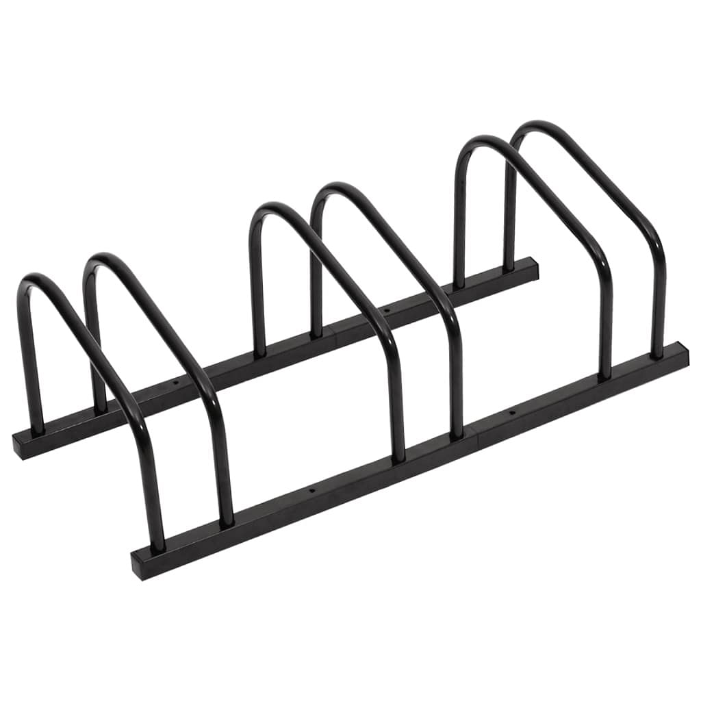 Bike rack for 3 bikes black steel