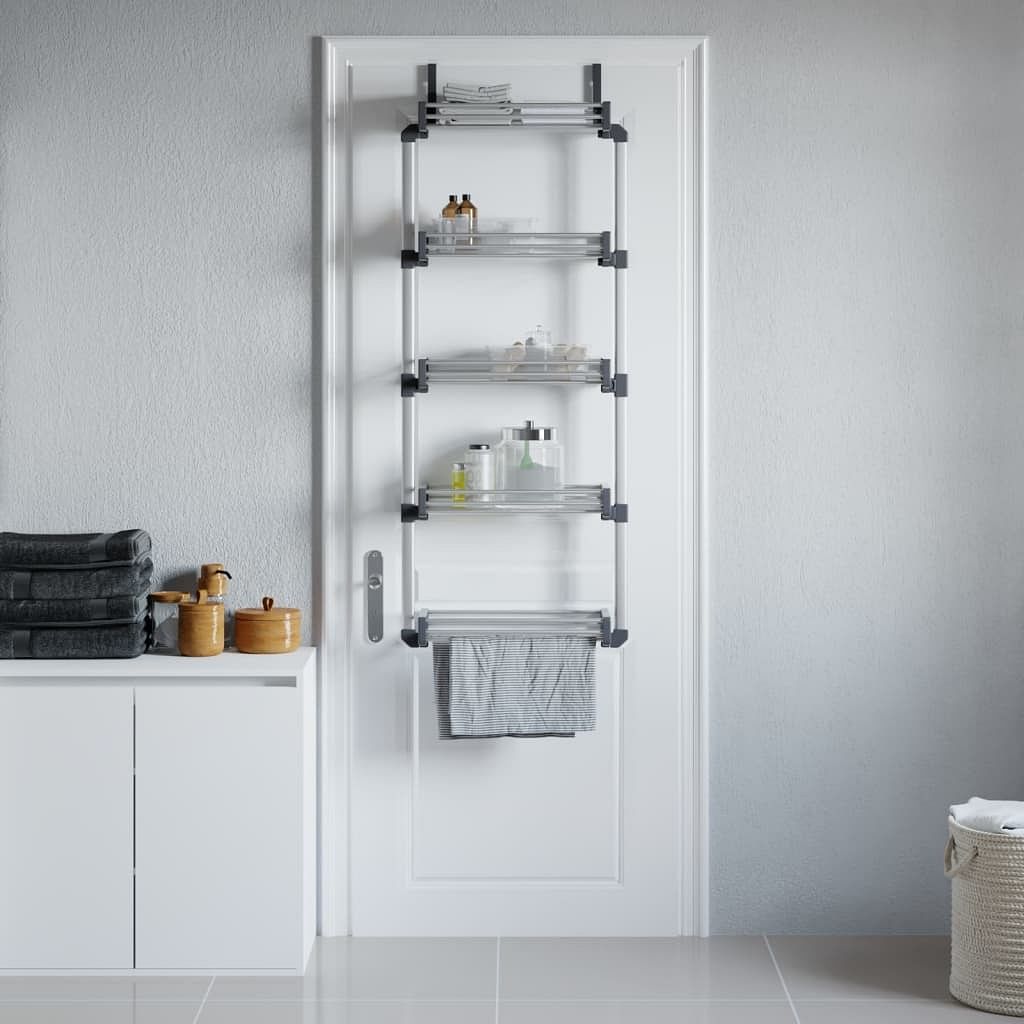 Door organizer silver aluminum, plastic medium door organizer