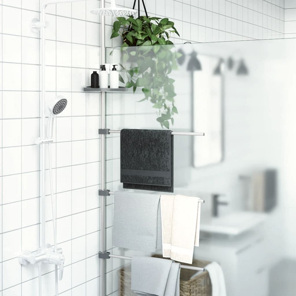 Towel rail silver aluminum 1 size adjustable armrests