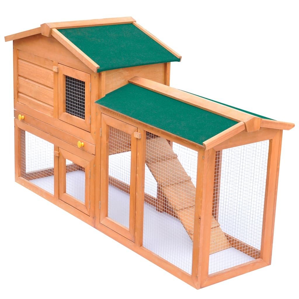 Rabbit hutch green pine wood large rabbit hutch rectangular