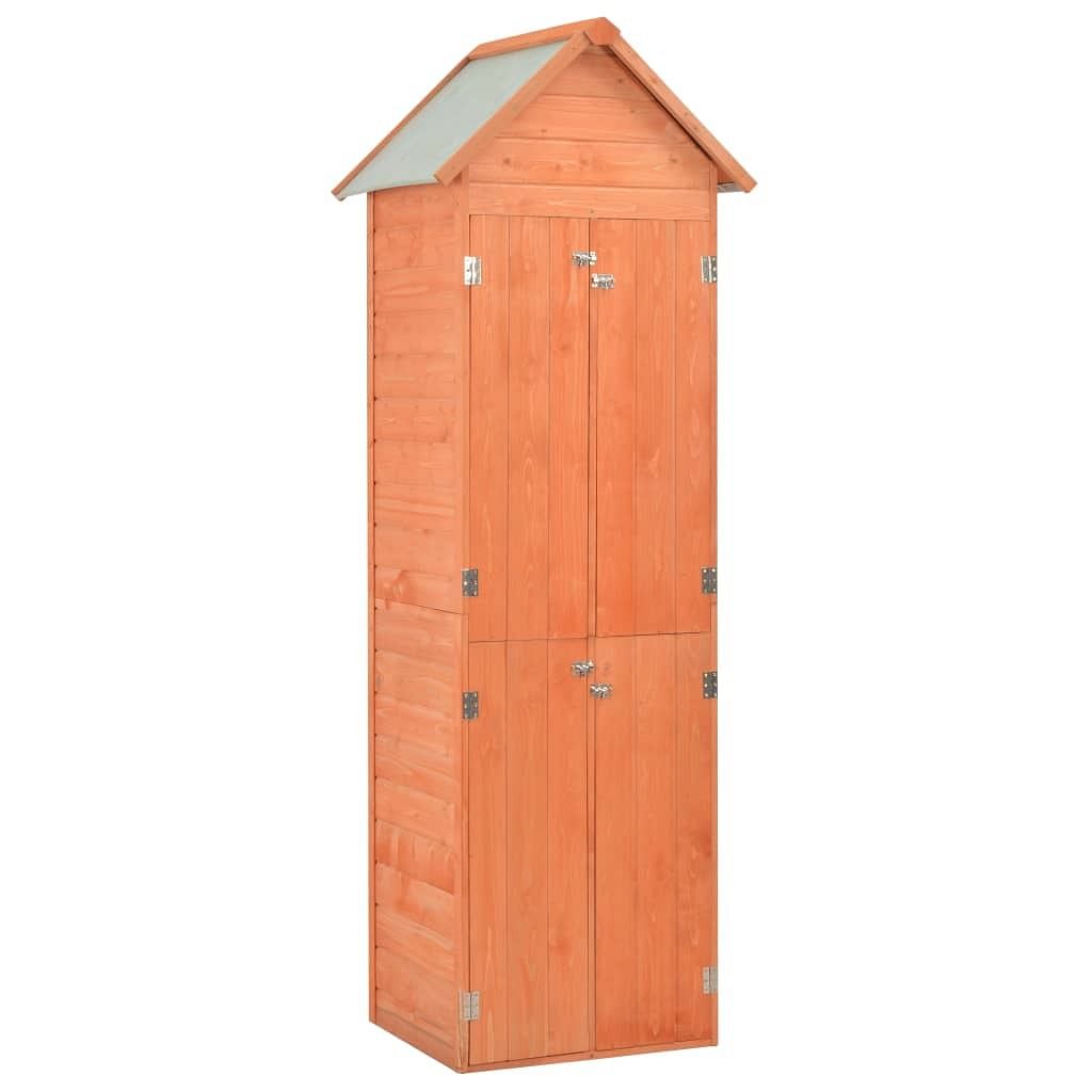 Garden storage shed brown wood 28.0 x 23.6 x 83.9 in