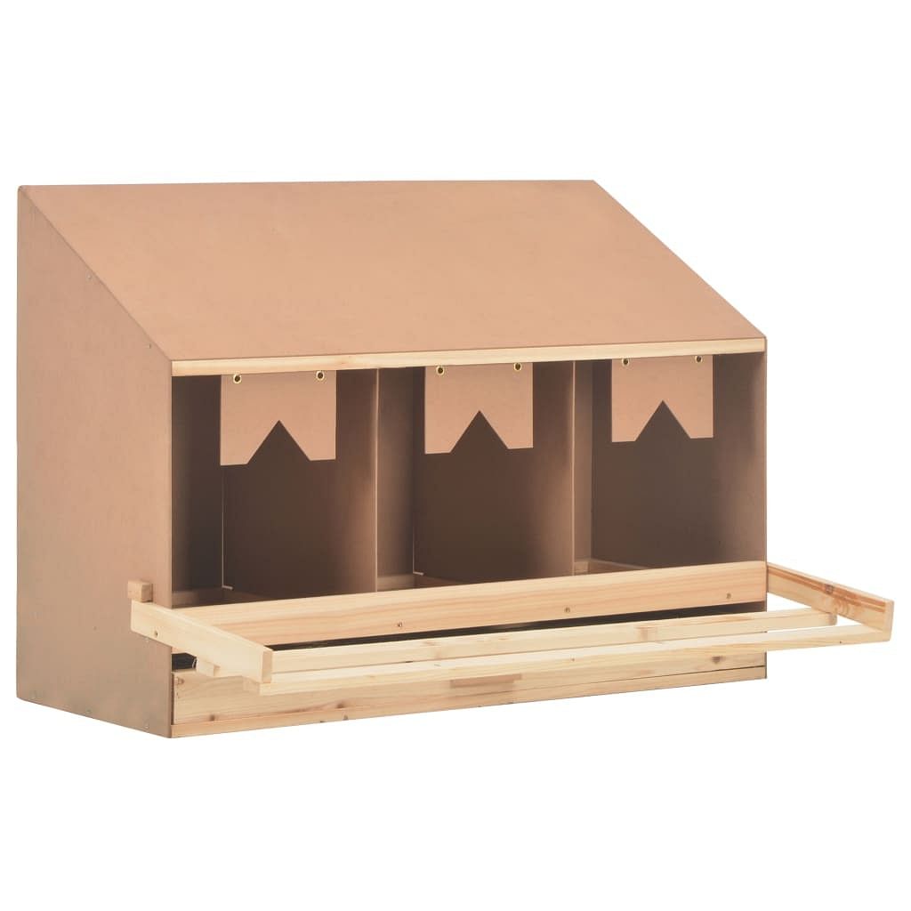 Chicken laying nest 3 compartments 36.6"x15.7"x25.6" solid pine wood