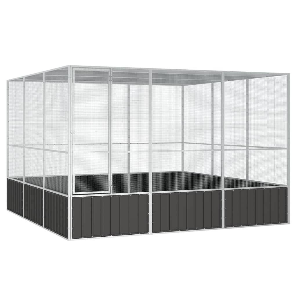 Bird cage anthracite galvanized steel large bird cage