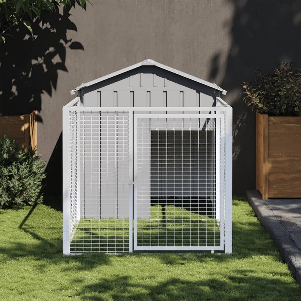 Dog house light grey galvanized steel 46.1 x 79.1 x 48.4 in