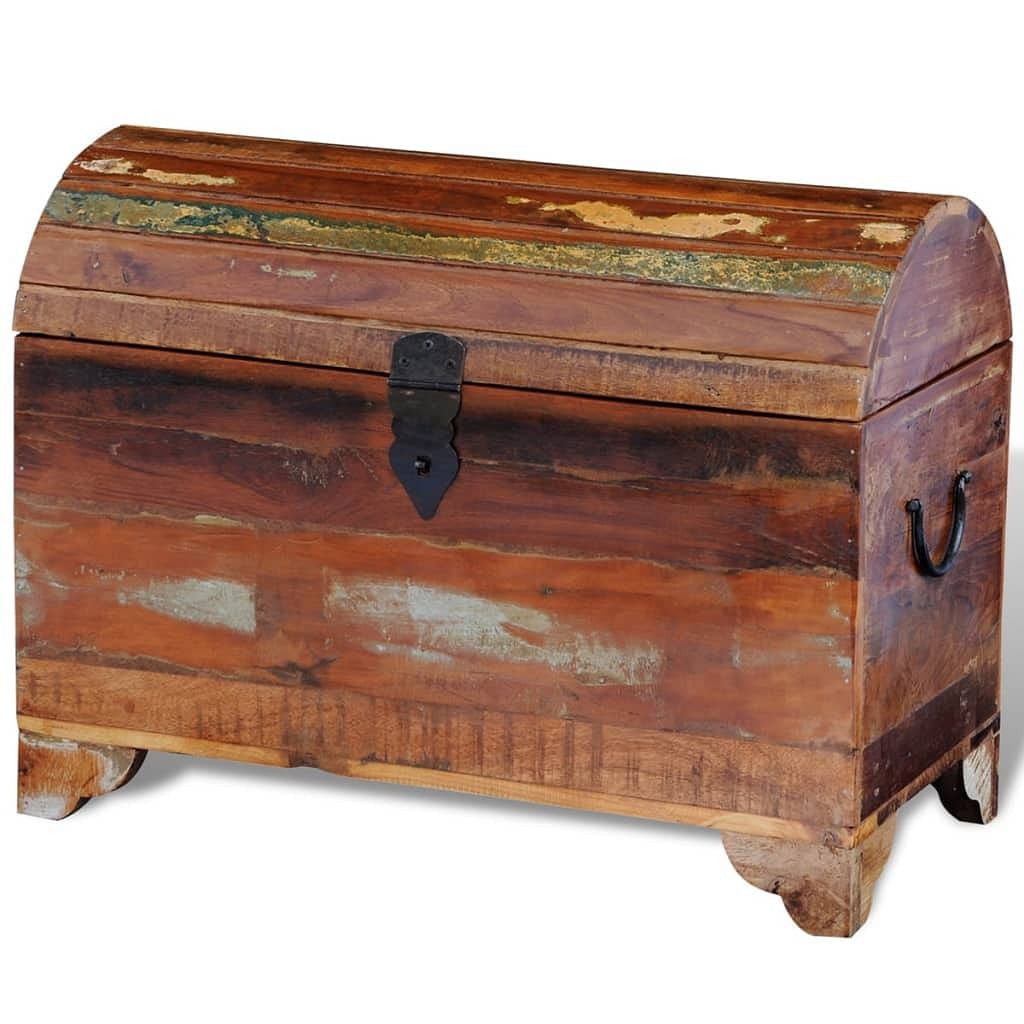 Storage chest multicolor reclaimed multicolor solid wood medium