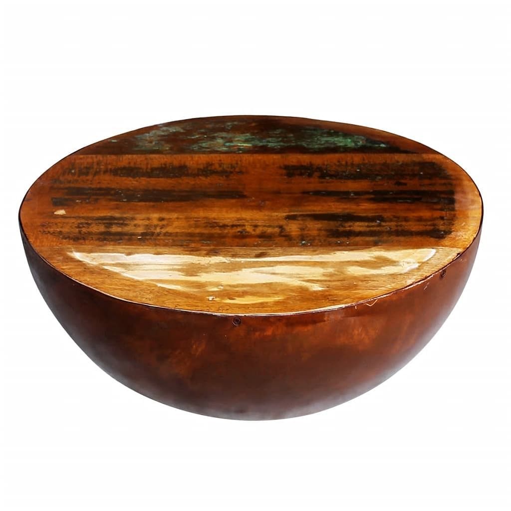 Coffee table multi-color wood solid reclaimed wood small
