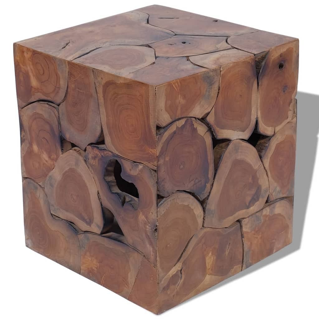 Stool brown solid teak wood medium hardwood wooden stool