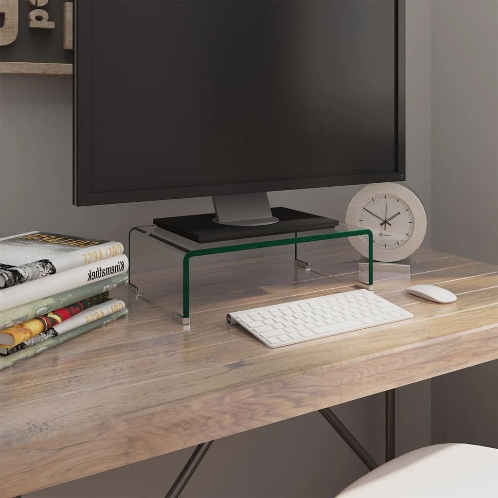 Tv stand clear toughened glass, plastic 15.7 x 9.8 x 4.3 in