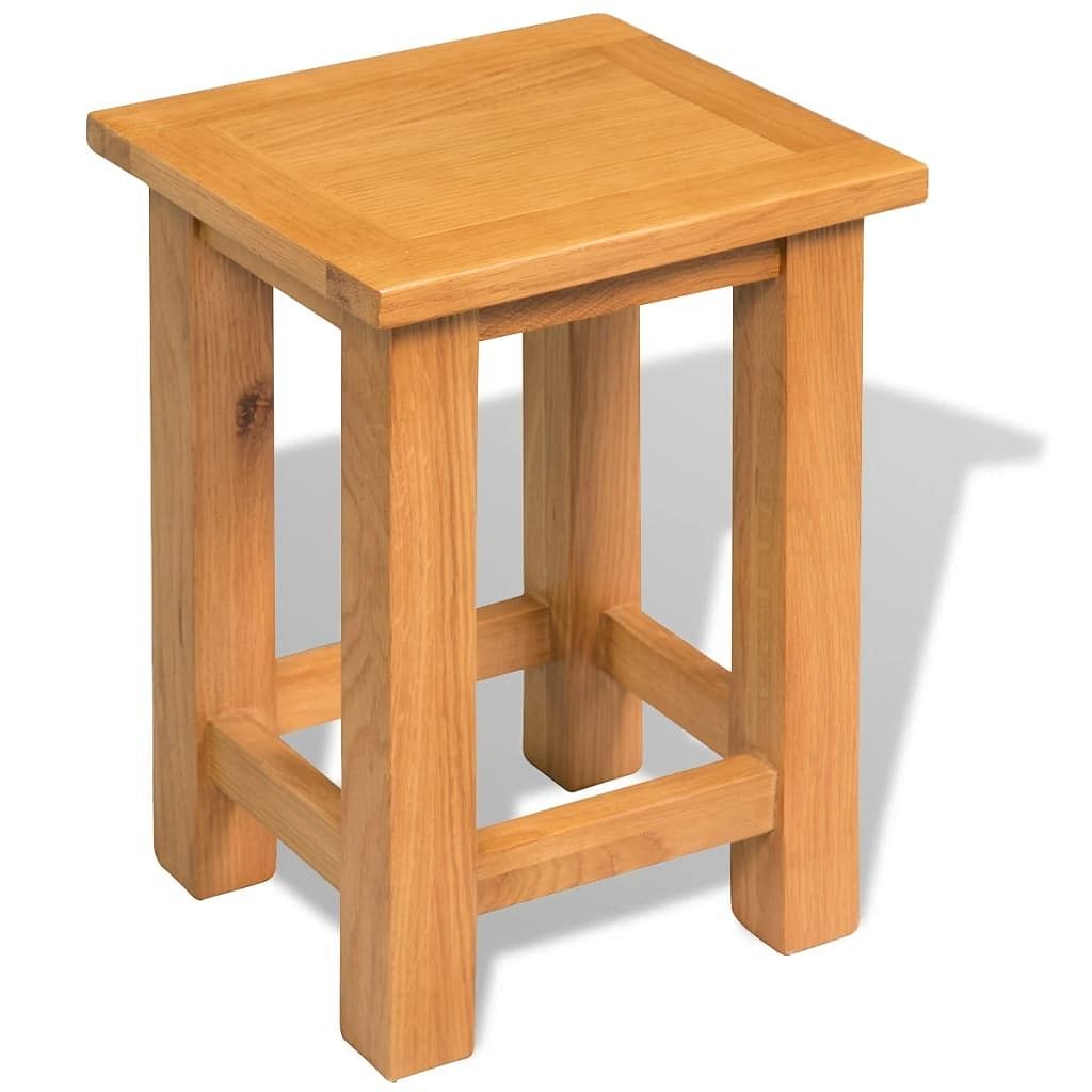End table brown solid oak wood compact durable end table
