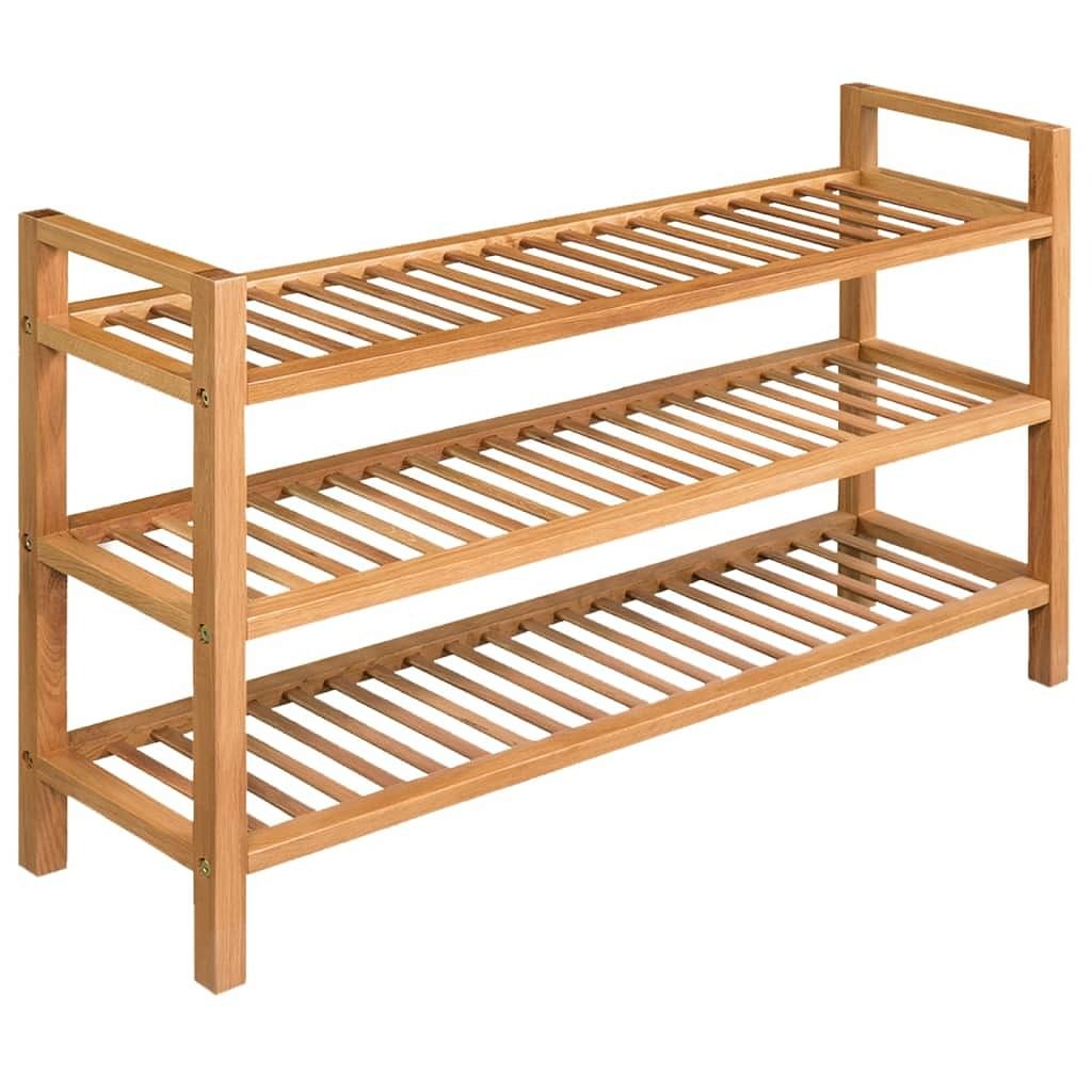 Shoe rack solid oak brown solid oak wood large shoe rack