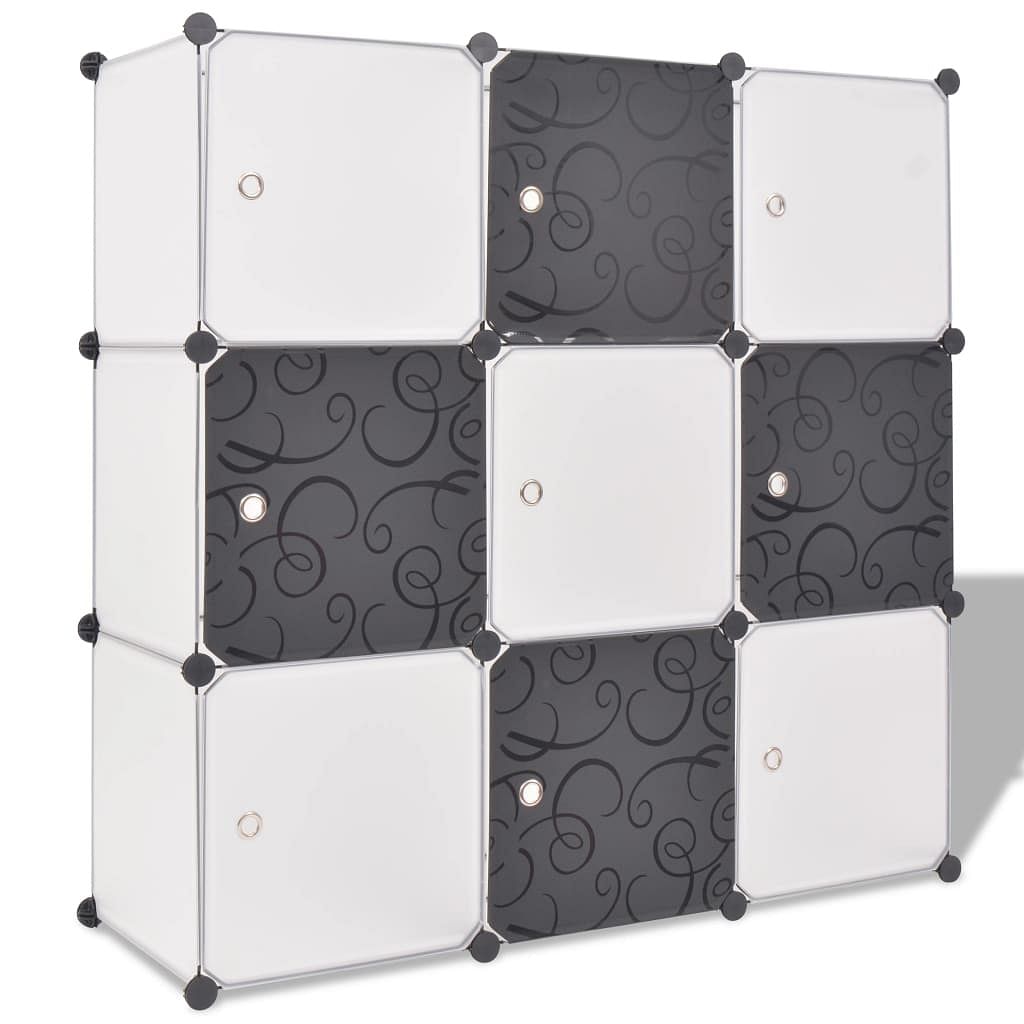 Storage cube organizer black and white