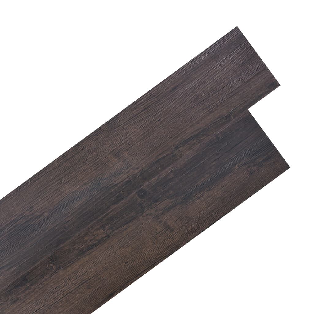 Self-adhesive pvc flooring planks 54 ft² 0.08" dark brown