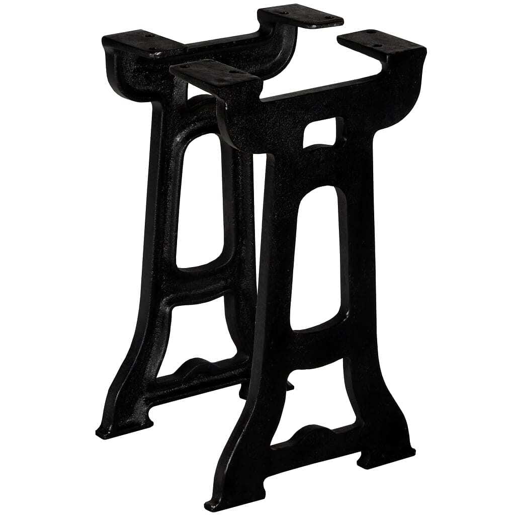 Bench leg set of 2 black solid cast iron 9.8 x 16.1 in durable