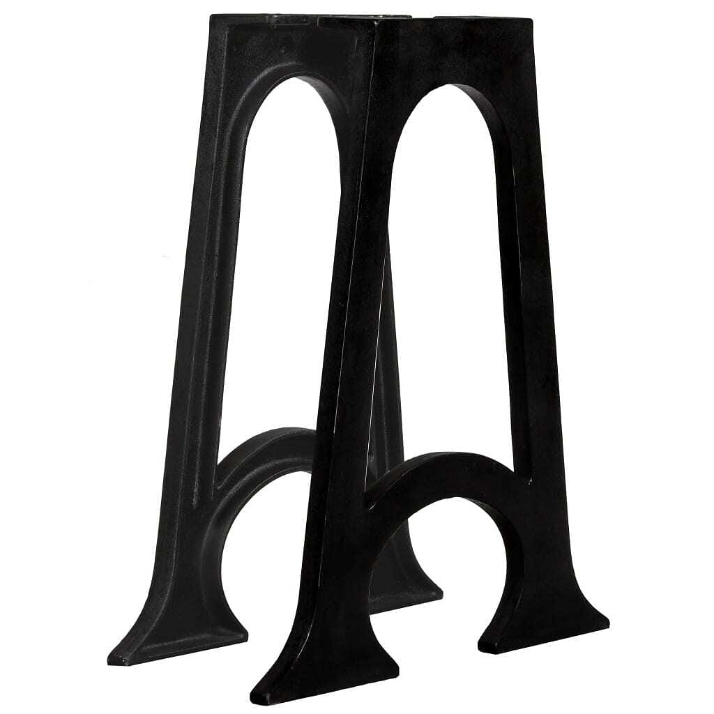 Dining table leg set of 2 black cast iron medium