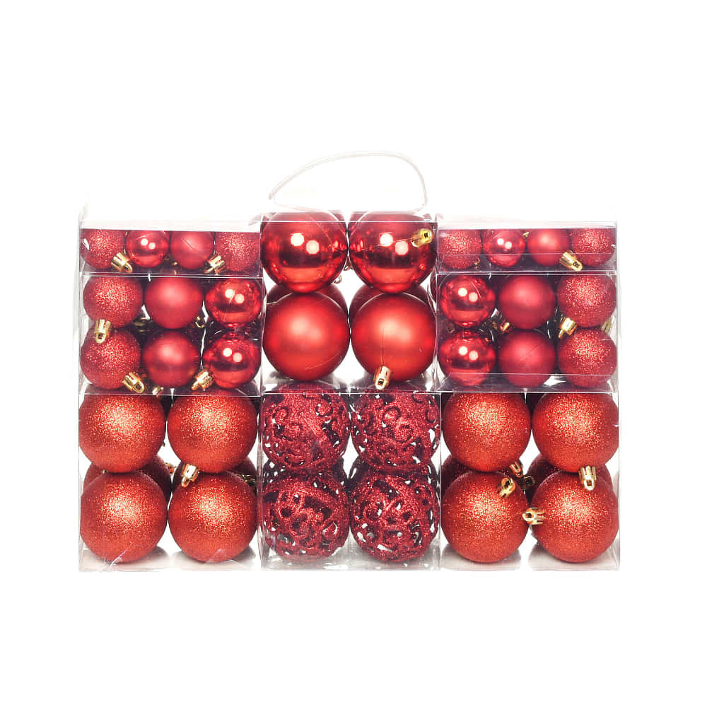 Christmas ball set of 100 red plastic set of 100 pieces