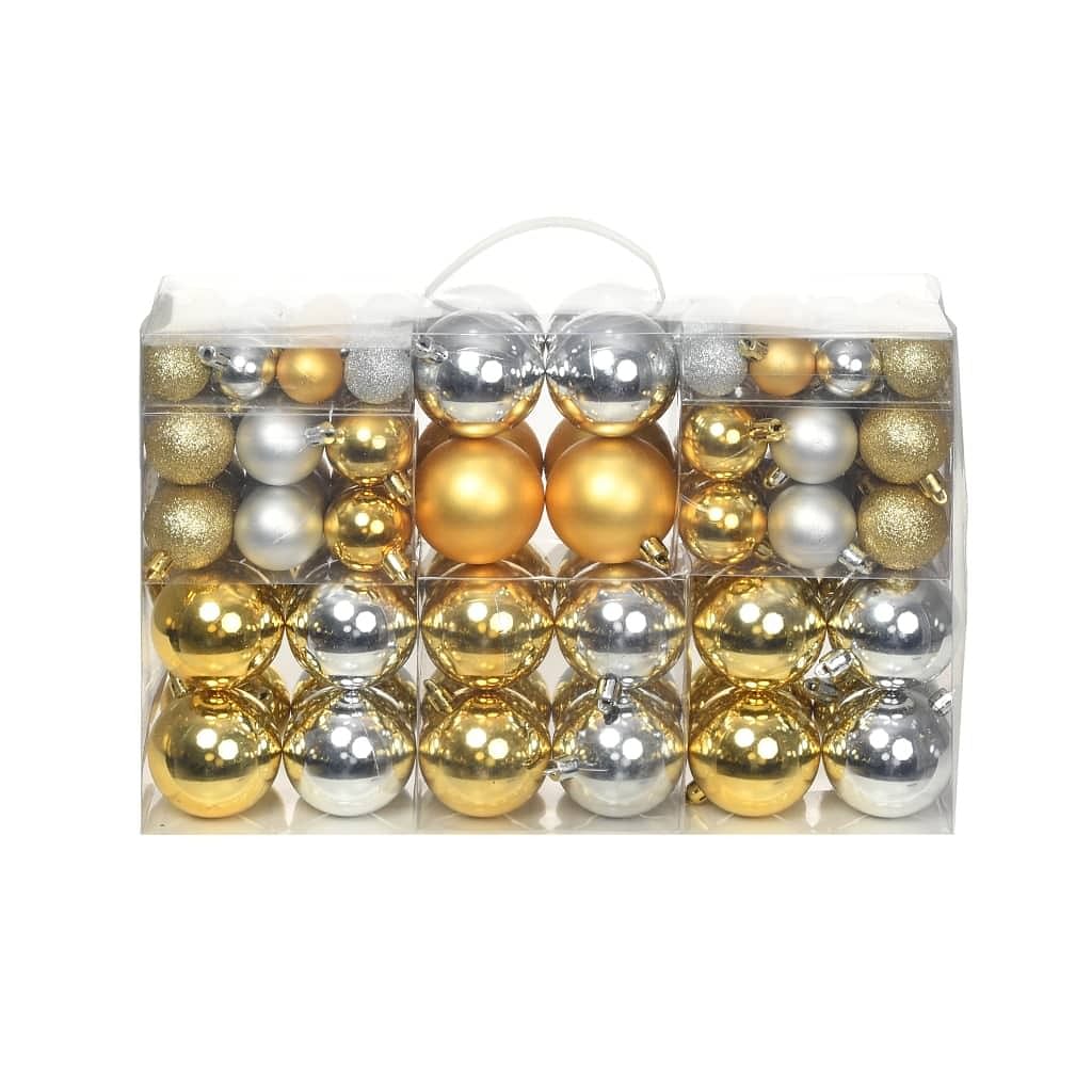 Christmas ball set of 100 silver, gold plastic