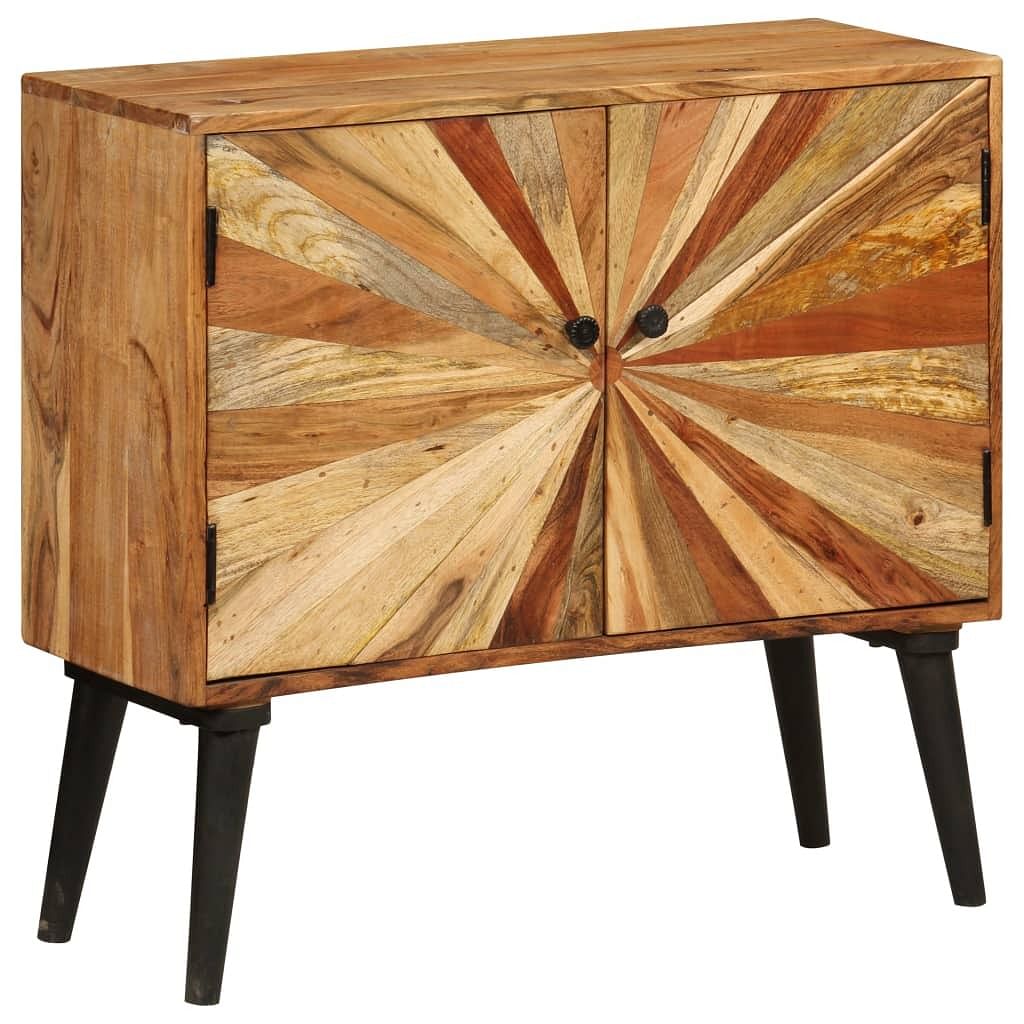 Sideboard natural wood with brown and golden streaks solid mango wood