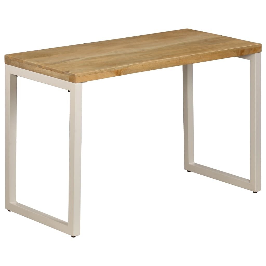 Dining table natural wood and white solid mango wood and steel