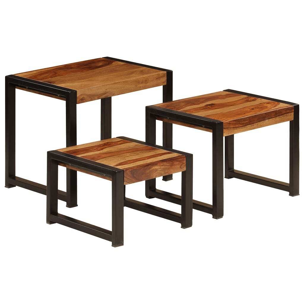 Side table set of 3 various shades