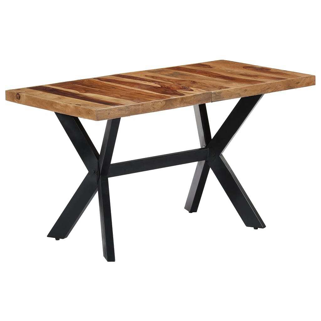 Dining table natural wood and black