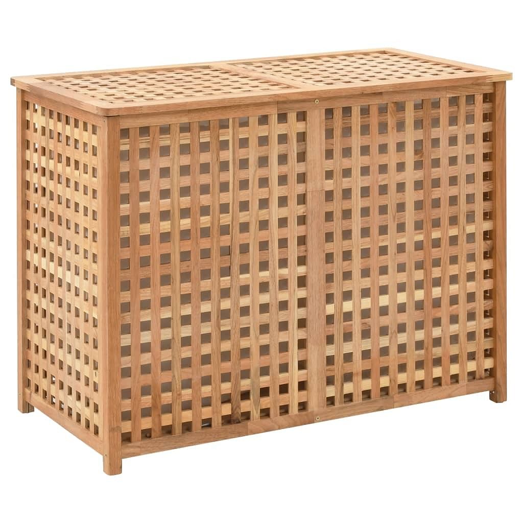 Laundry bin 34.4"x18.1"x26.4" solid wood walnut
