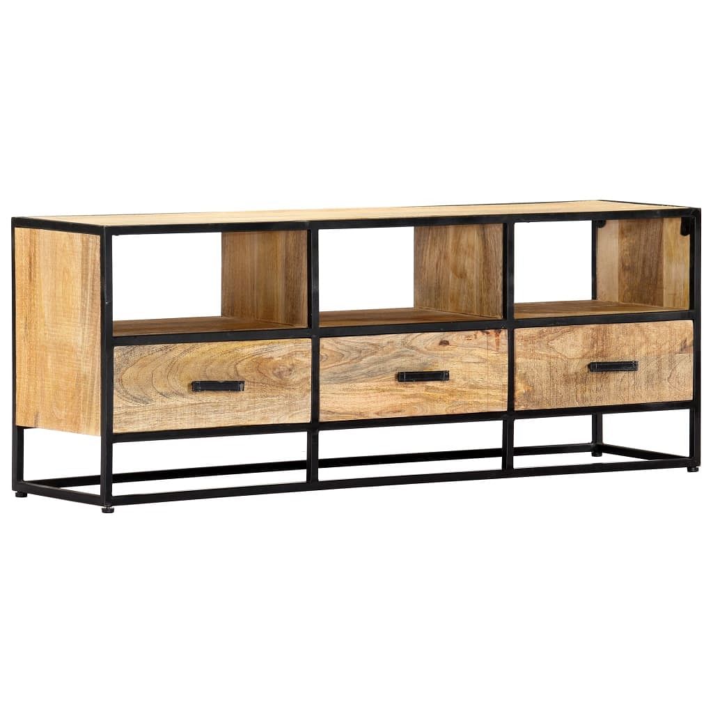 Tv cabinet natural wood with black frame