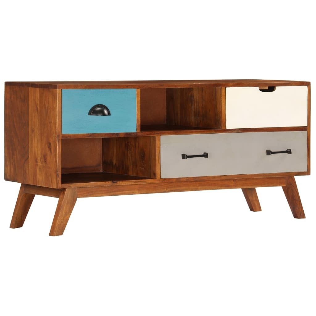Tv cabinet dark honey solid acacia wood medium tv cabinet