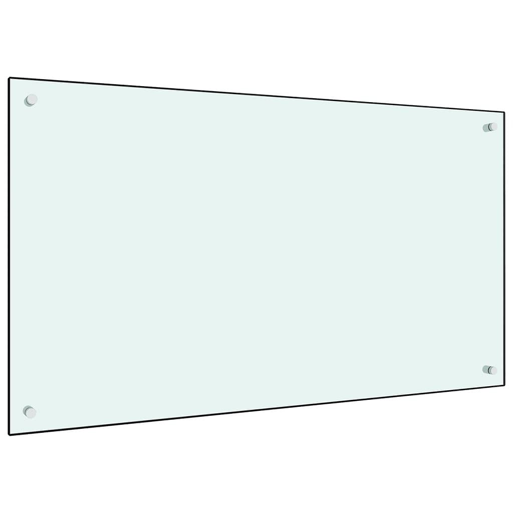 Kitchen backsplash white 39.4"x23.6" tempered glass