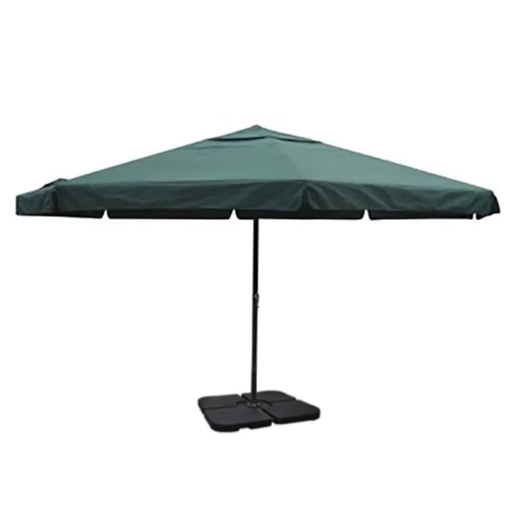 Garden parasol green aluminum, steel, plastic, polyester large