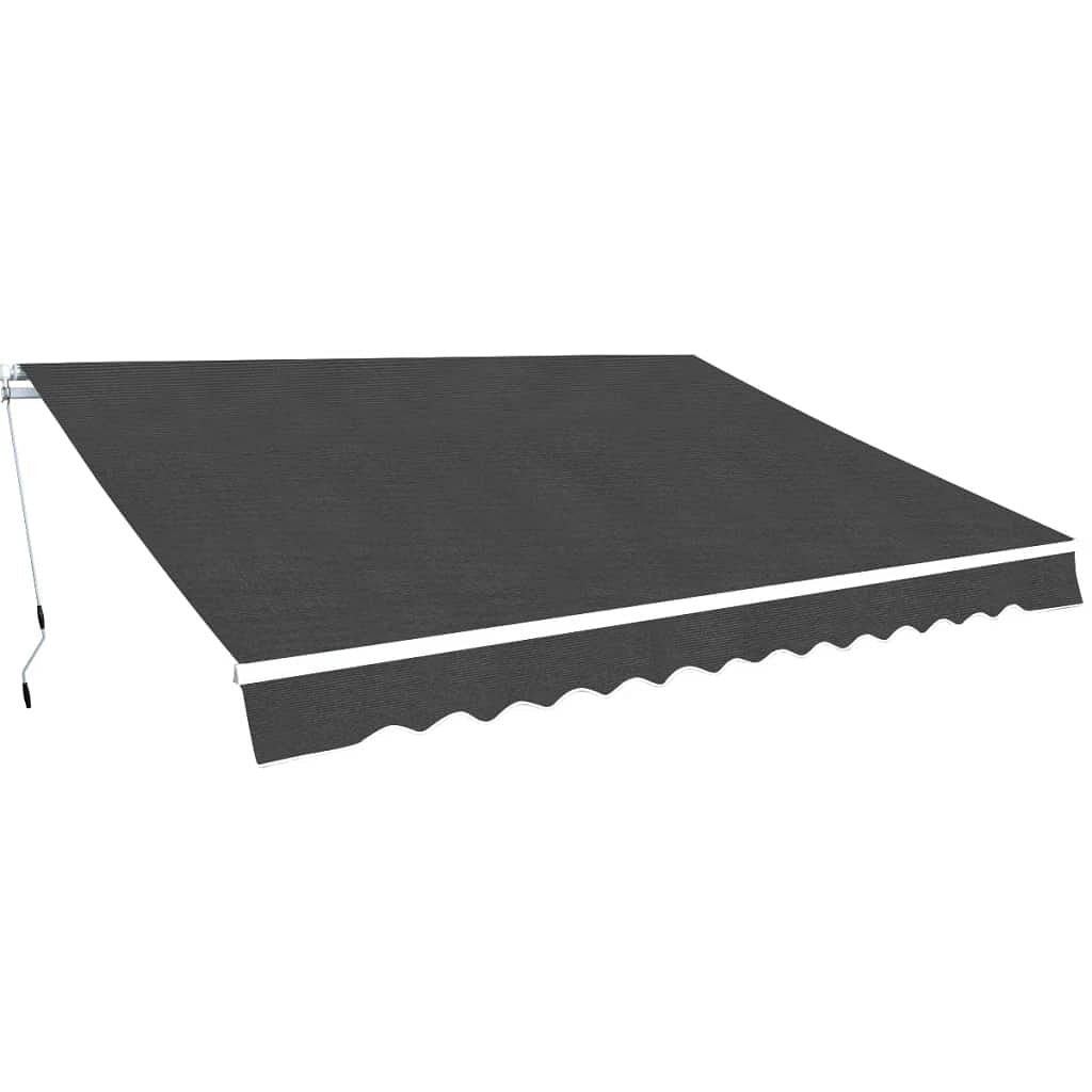 Awning anthracite aluminum frame, polyester fabric with pu coating