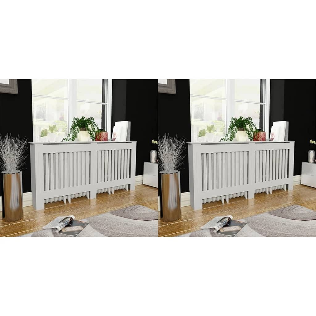 Radiator covers 2 pcs white mdf 67.7"
