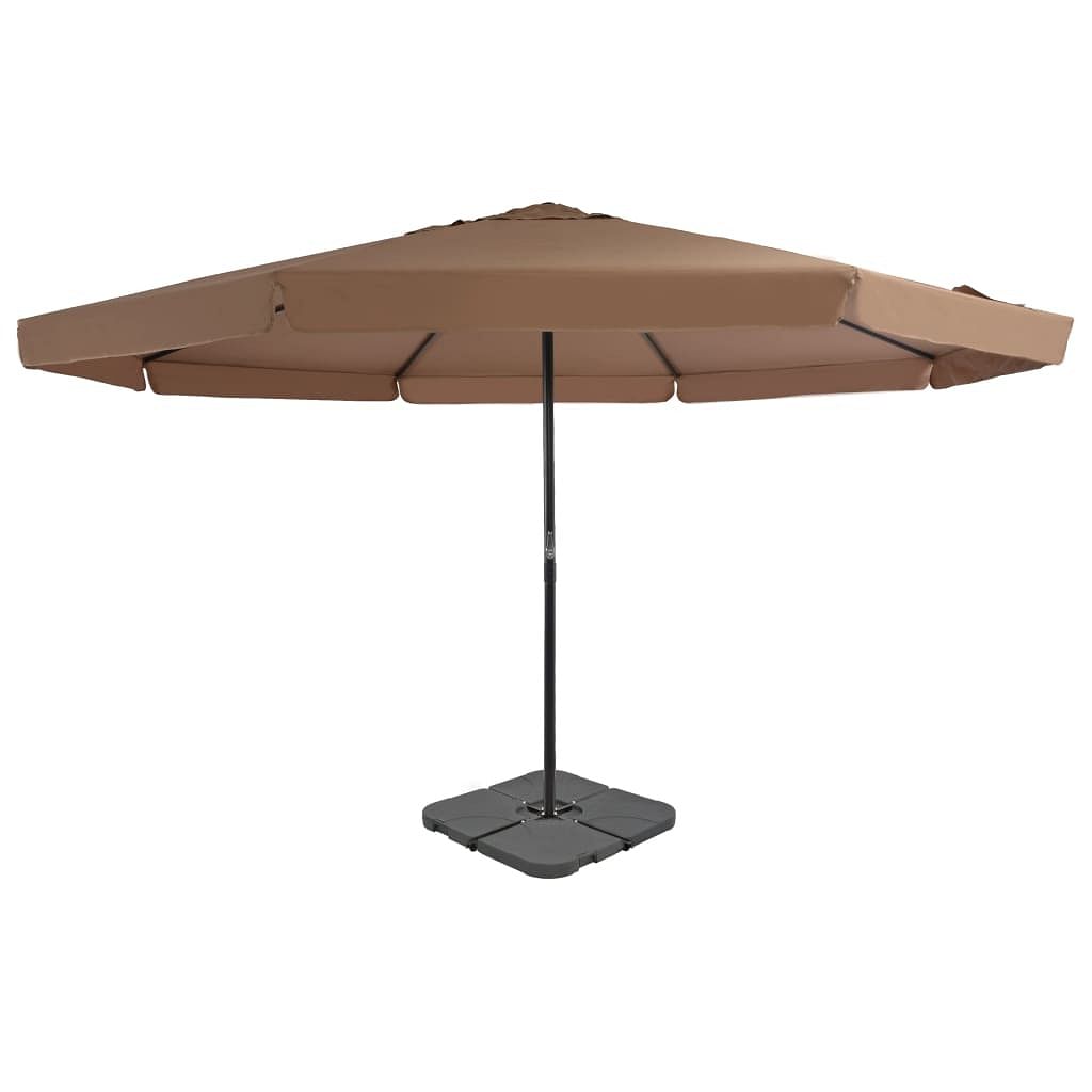 Garden parasol taupe, black aluminum, steel, plastic large
