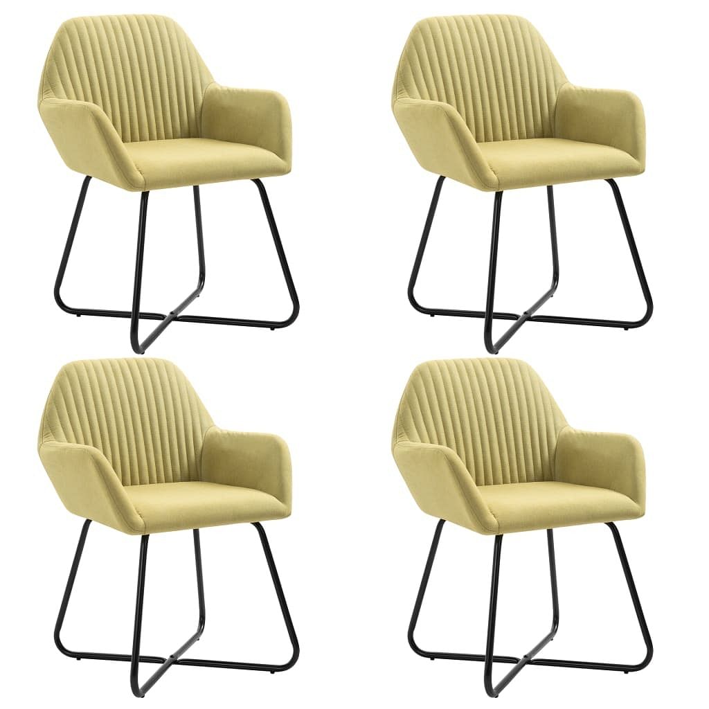 Dining chairs 4 pcs green fabric