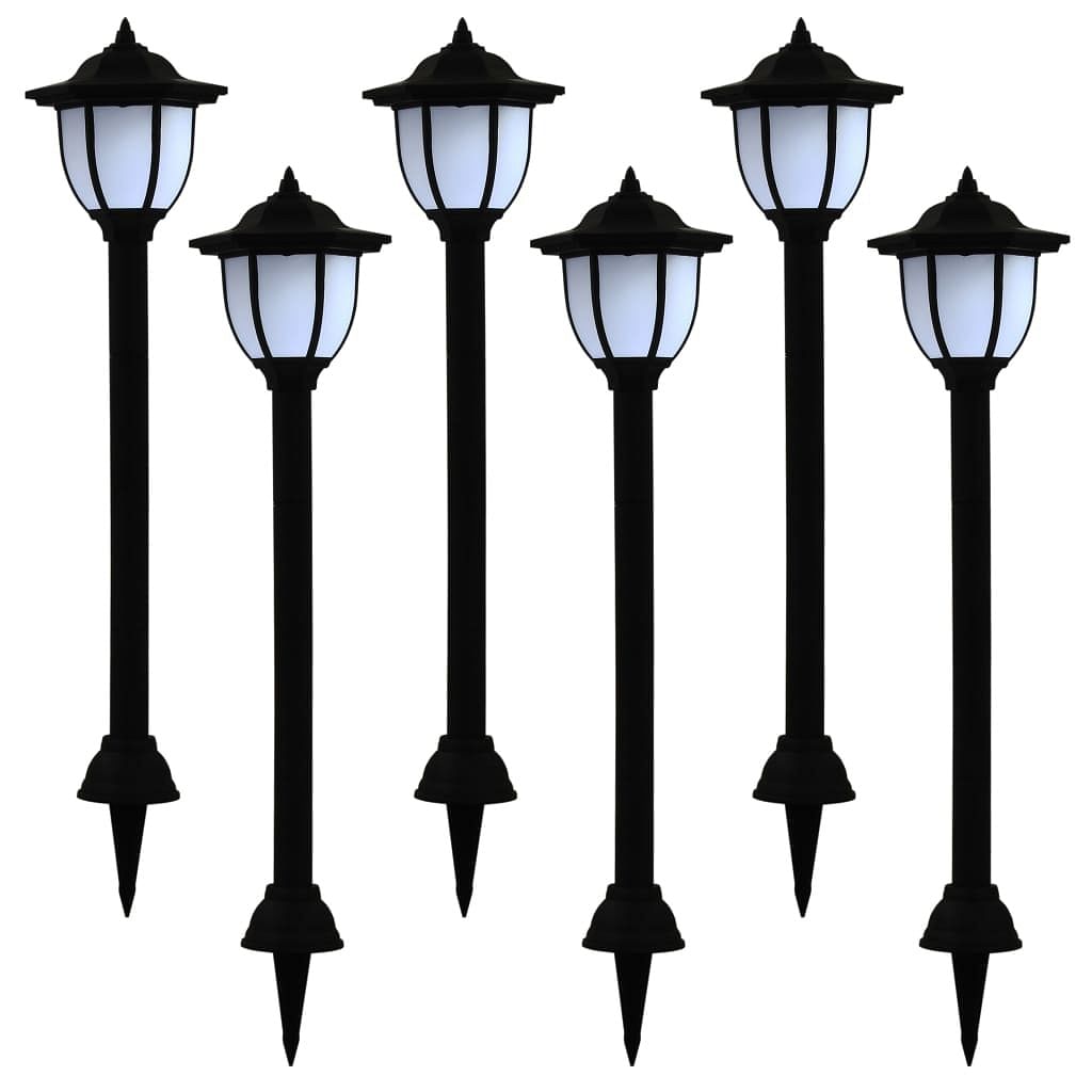 Solar lamp set of 6 black polypropylene standard solar