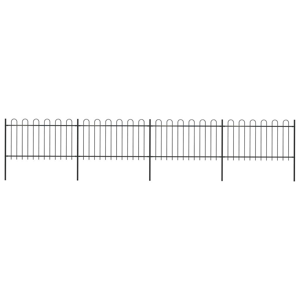 Garden fence with hoop top steel 22.3' black