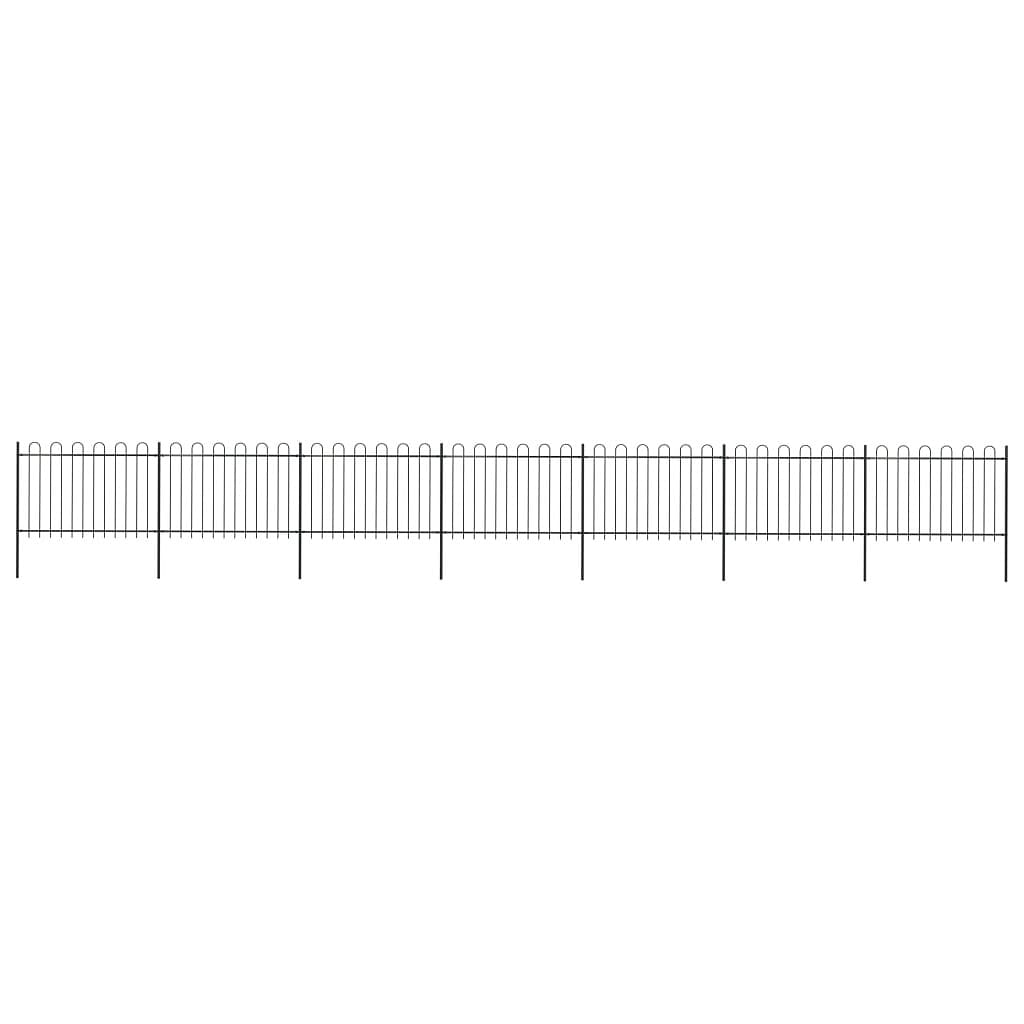 Garden fence with hoop top steel 39' black