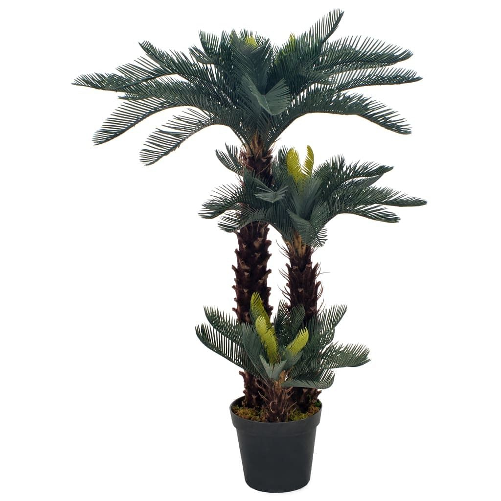 Artificial plant green and brown plastic and wood 49.2 in