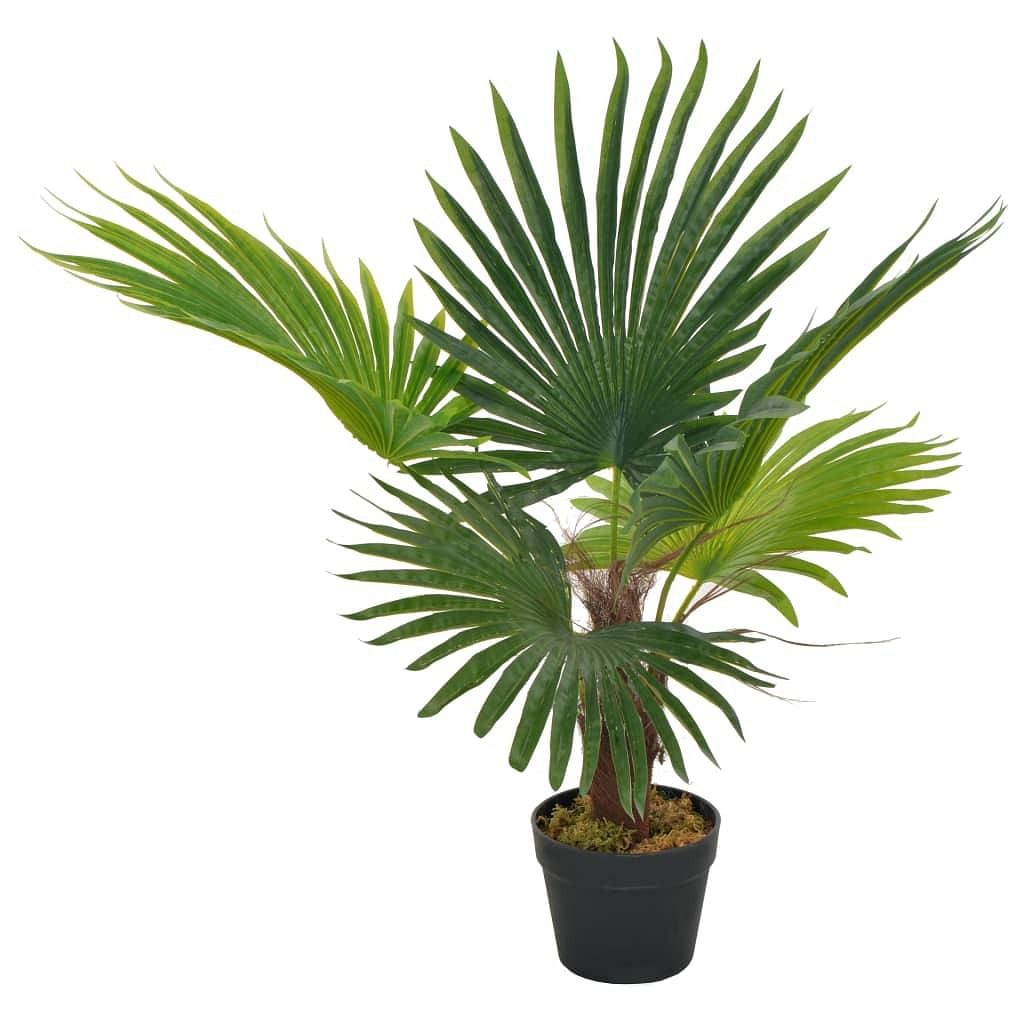 Artificial plant green and brown plastic and wood medium