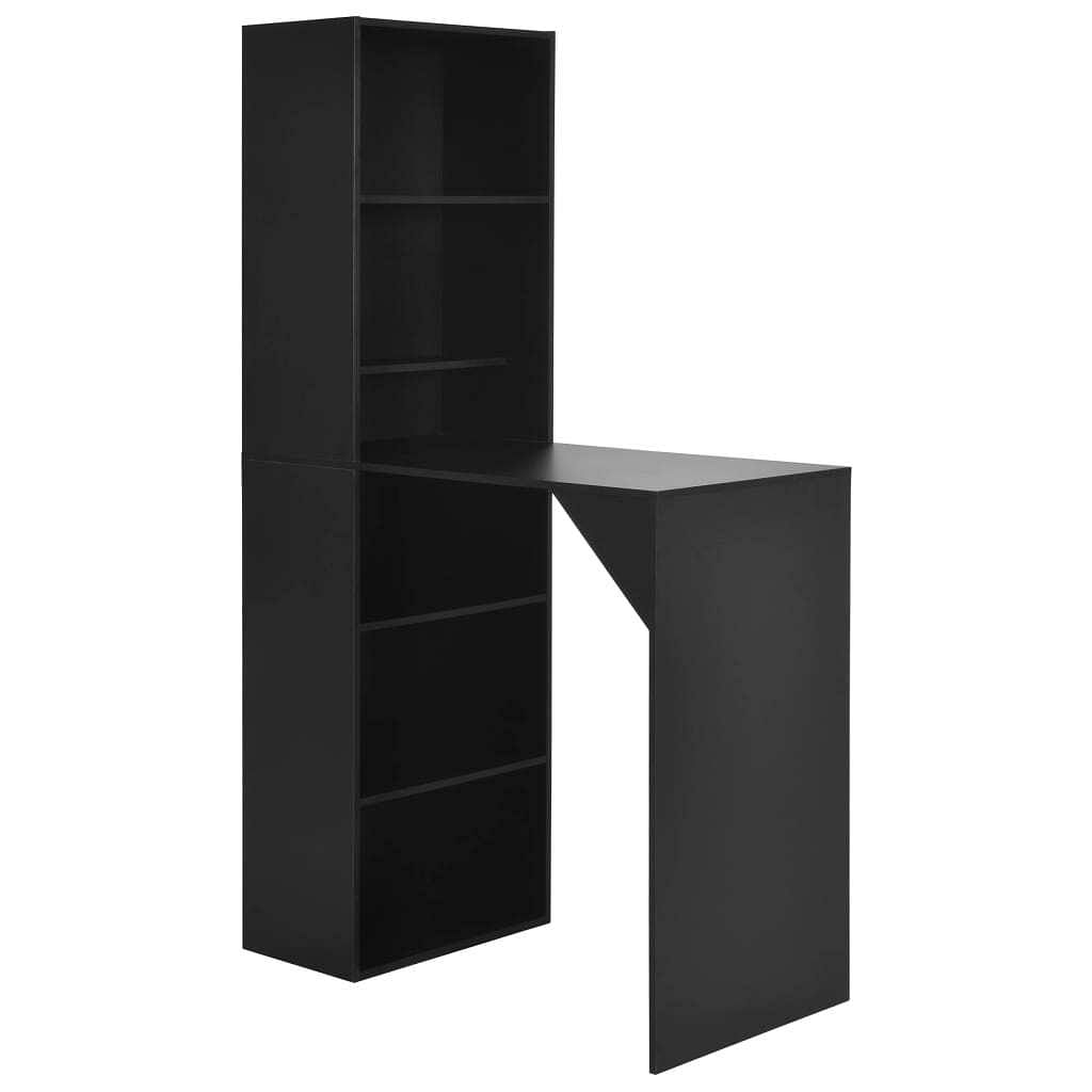 Bar table black engineered wood 45.3 in x 23.2 in x 78.7 in