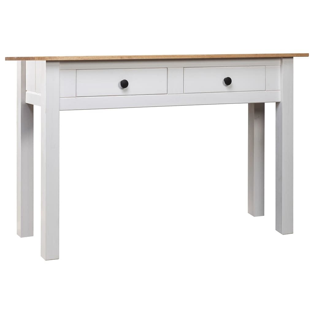 Console table white and natural wood solid pine wood one size