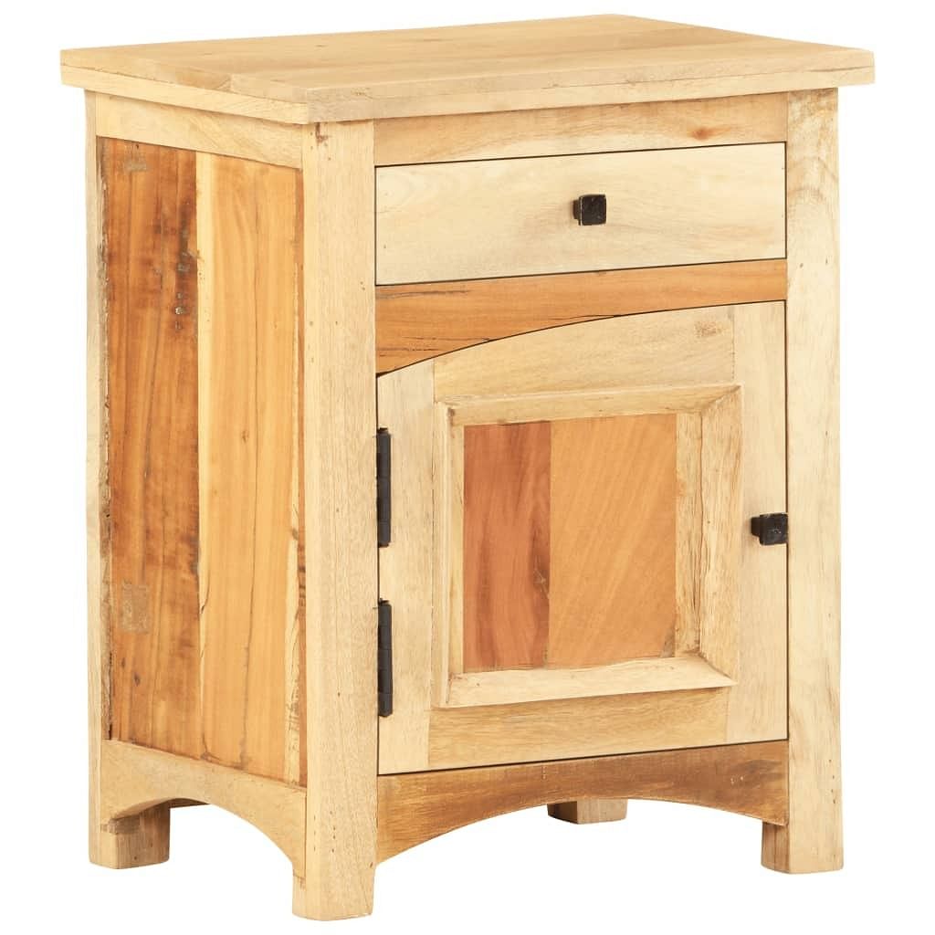 Bedside cabinet multicolor solid reclaimed wood, mango wood, mdf