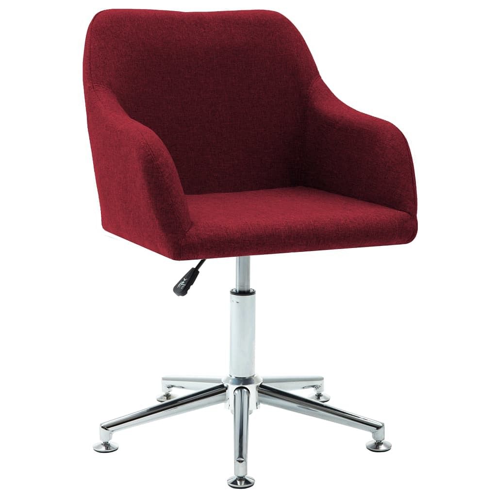 Dining chair wine red fabric, plywood, steel medium
