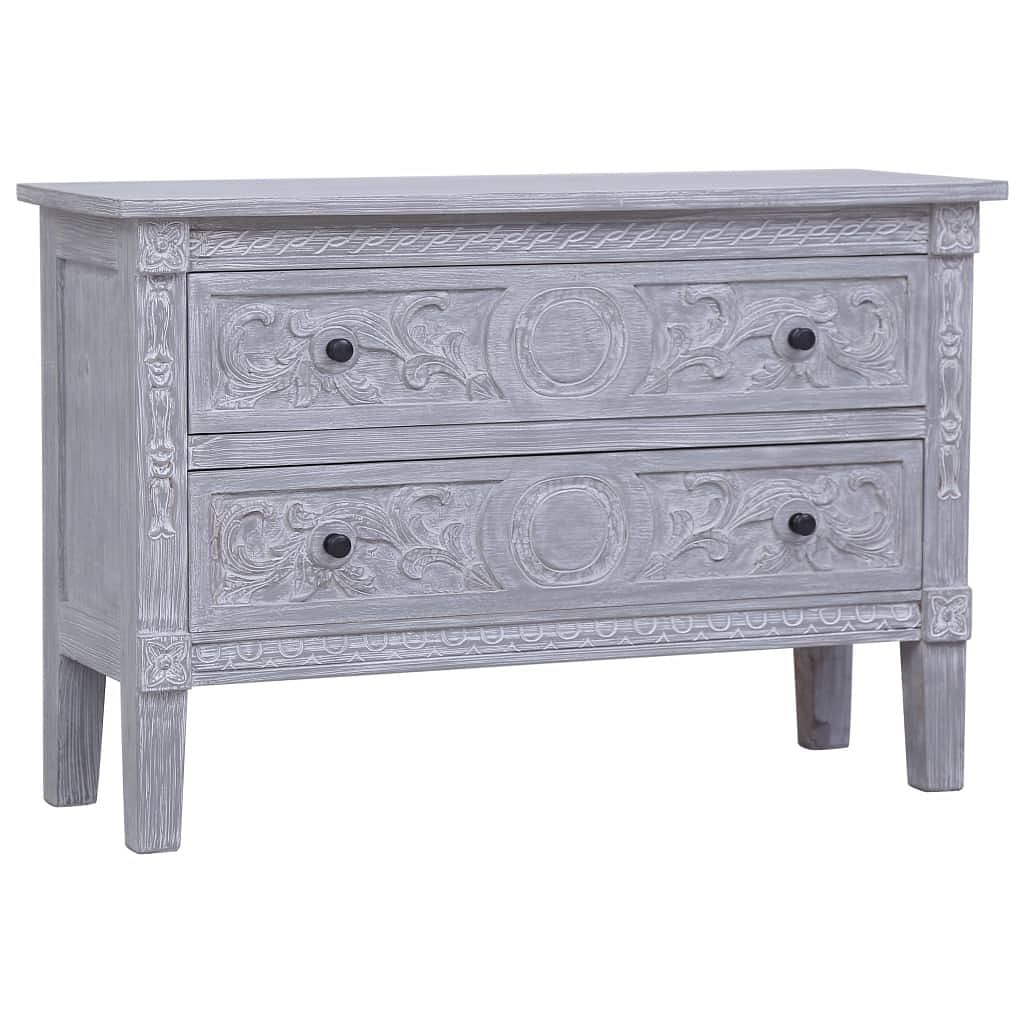 Sideboard grey wash finish solid mahogany wood