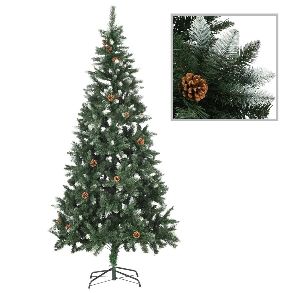 Christmas tree green and white pvc and iron 6.9 ft
