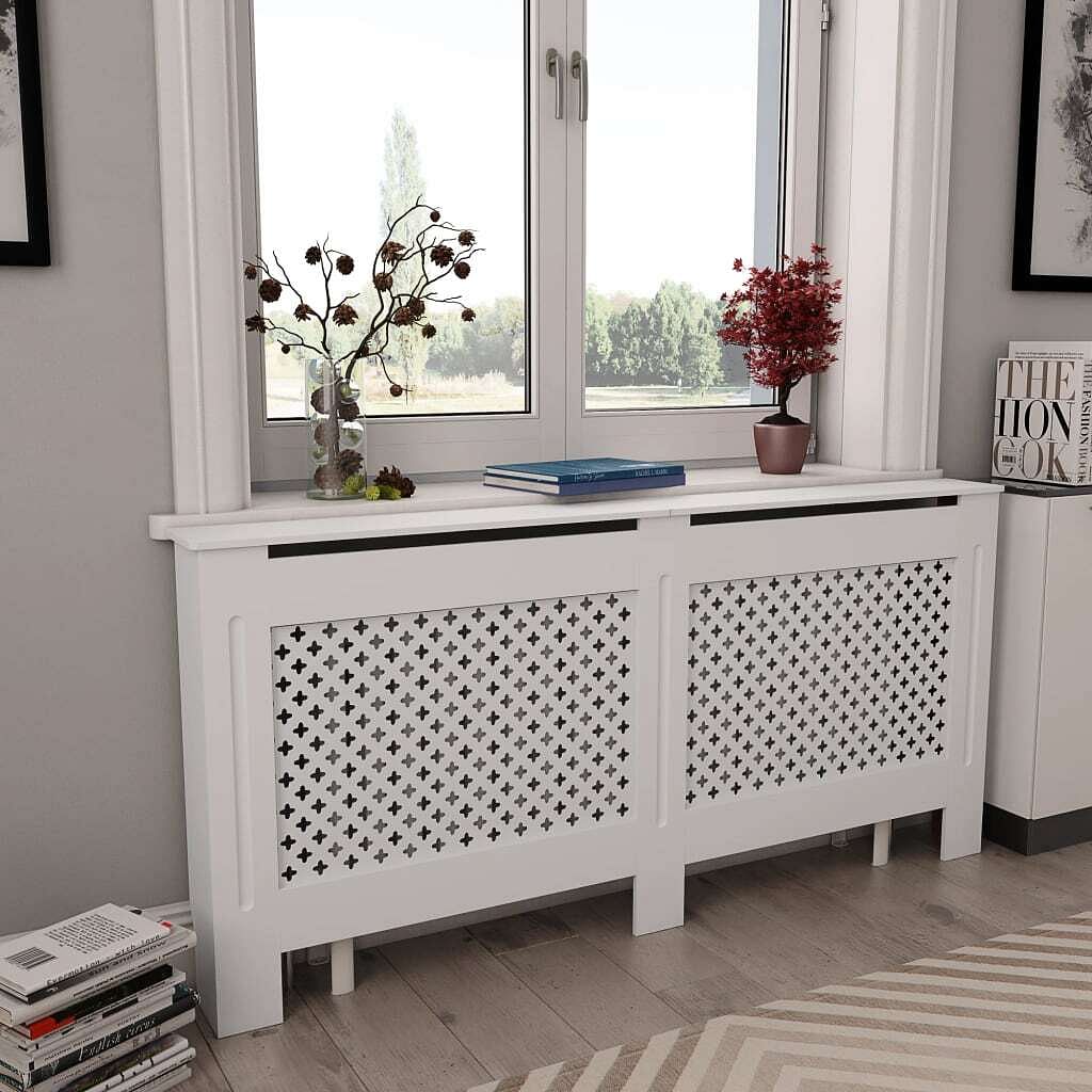 Radiator cover white 67.7"x7.5"x32.1" mdf