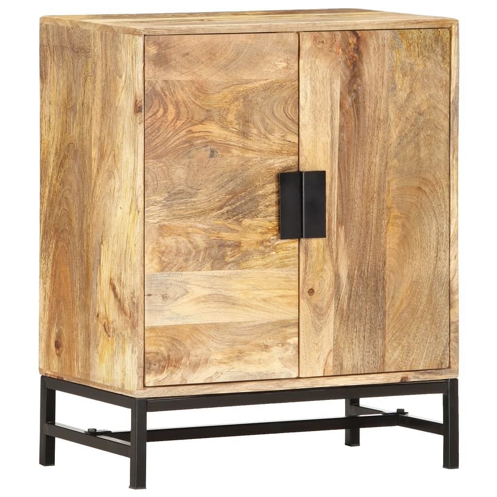 Sideboard brown solid mango wood, powder-coated steel medium
