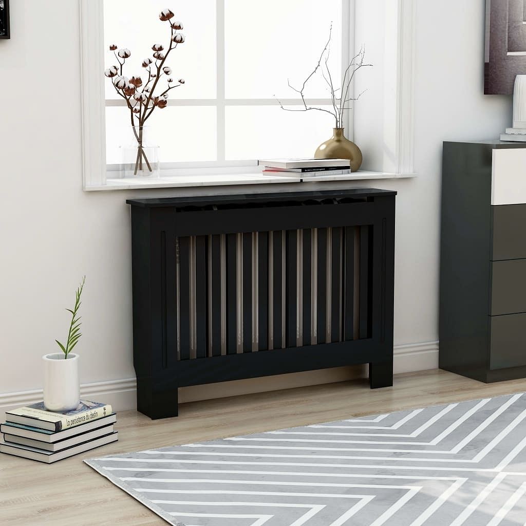 Radiator cover black 44.1"x7.5"x32.1" mdf