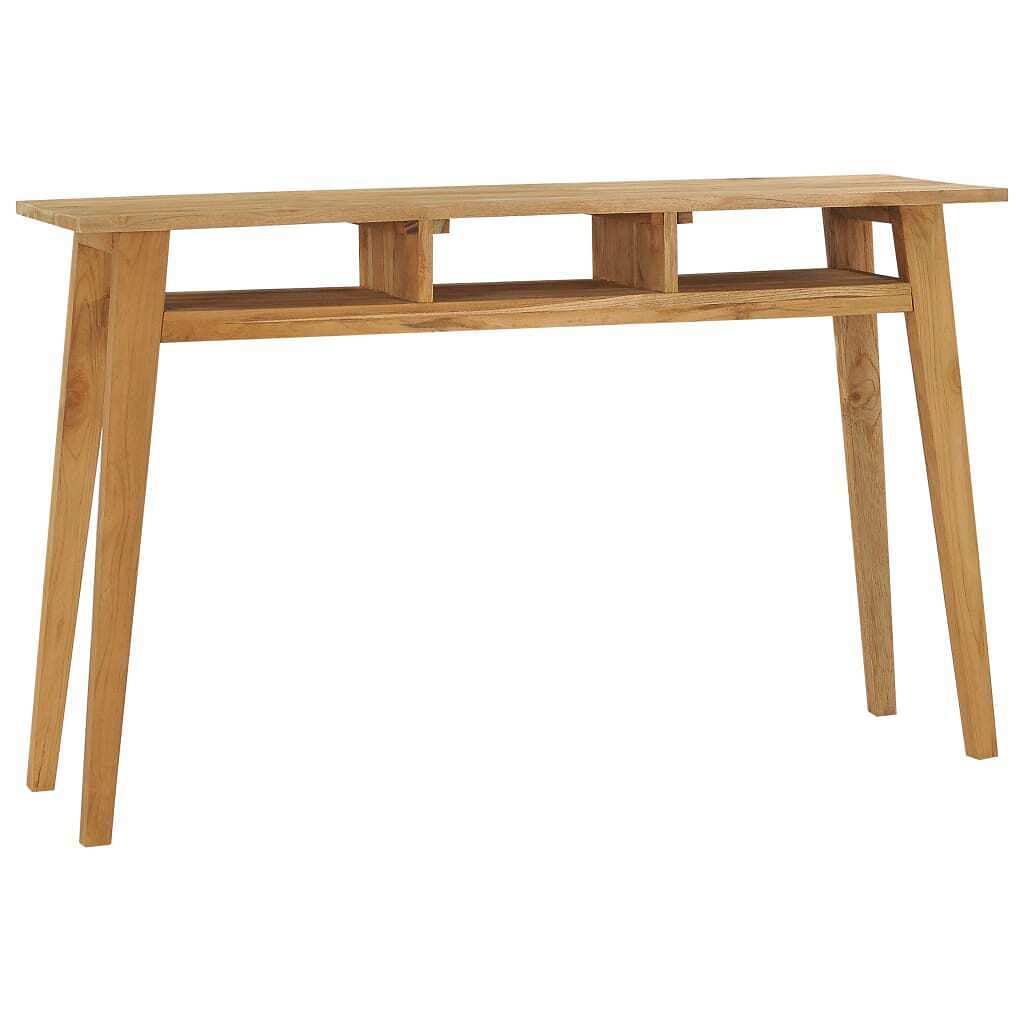 Console table natural solid teak wood 47.2 in long console table