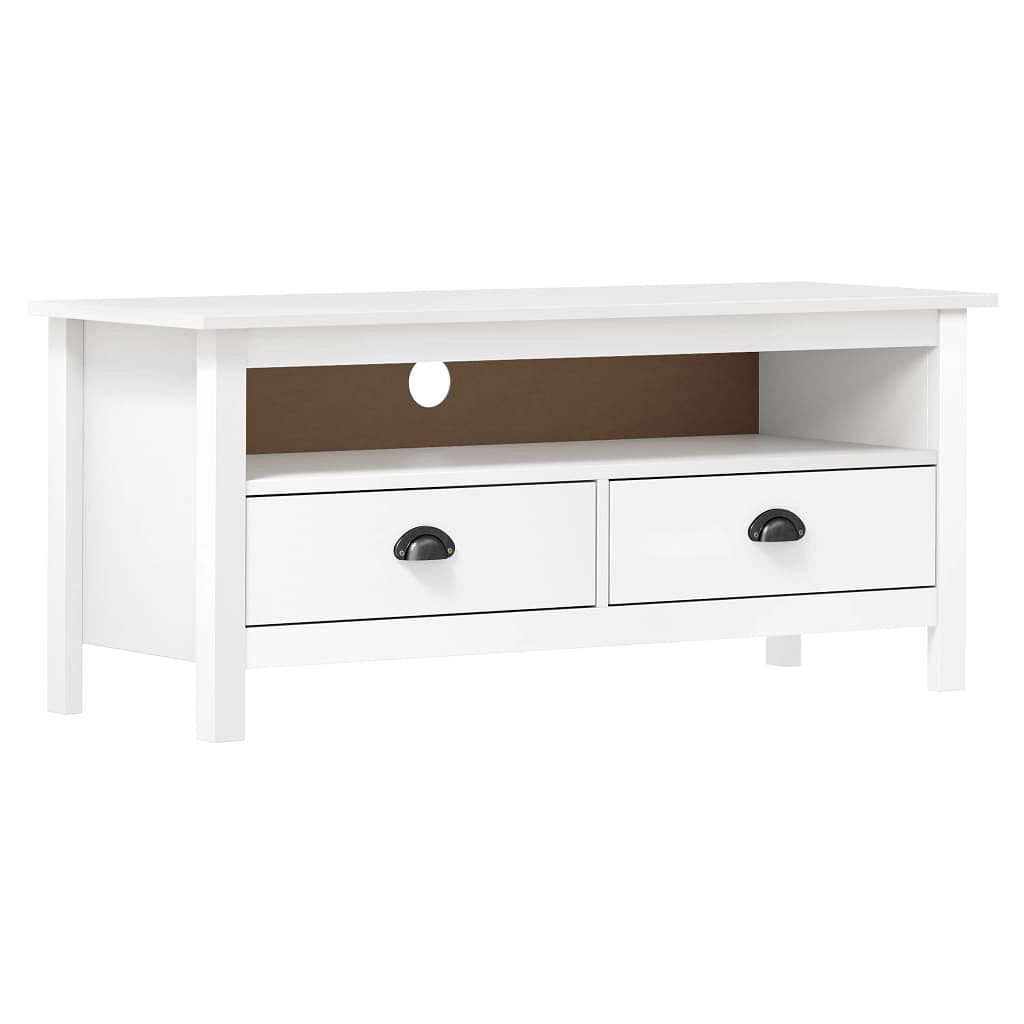 Tv cabinet white solid pine wood medium tv cabinet rectangular