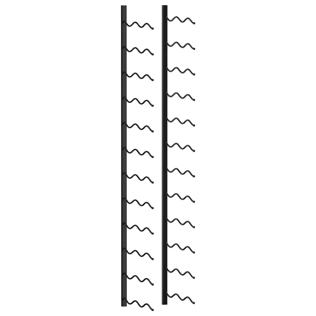 Wall-mounted wine rack for 24 bottles black iron